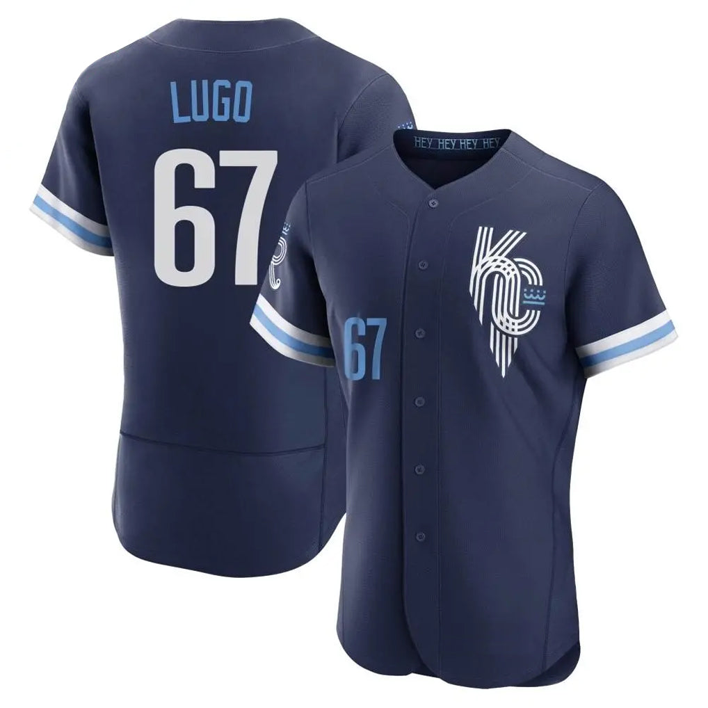 Yuxns KC.Royals #67 Seth Lugo Player Navy City Connect Limited Elite Home Stitched Jerseys