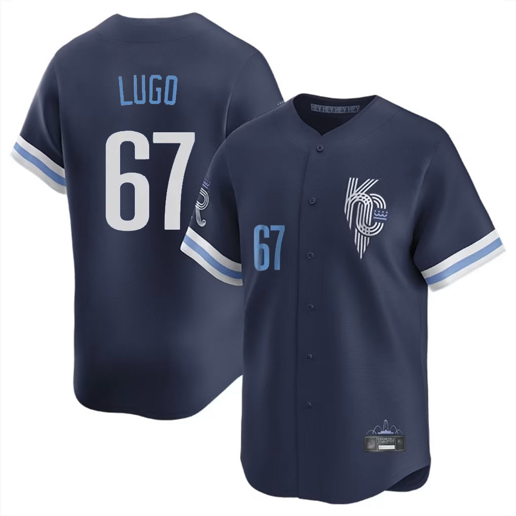 Yuxns KC.Royals #67 Seth Lugo Player Navy City Connect Limited Home Stitched Jerseys