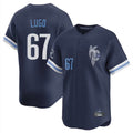 Yuxns KC.Royals #67 Seth Lugo Player Navy City Connect Limited Home Stitched Jerseys