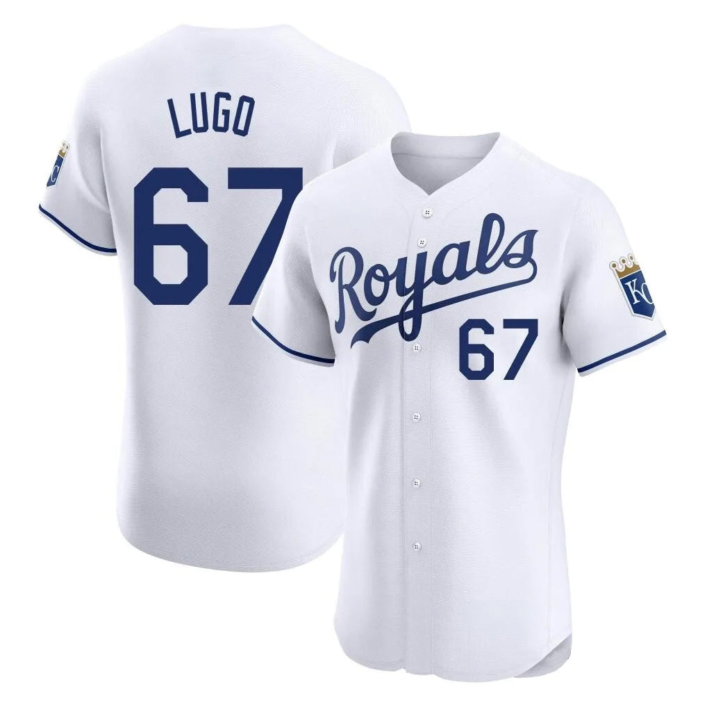 Yuxns KC.Royals #67 Seth Lugo Player White Alt Limited Elite Home Stitched Jerseys