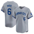 Yuxns KC.Royals #6 Jonathan India Player Gray Limited Home Stitched Jerseys