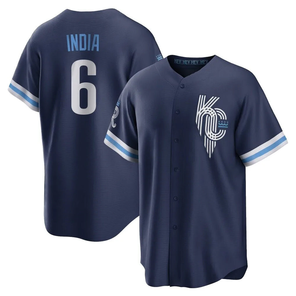 Yuxns KC.Royals #6 Jonathan India Player Navy City Connect Home Game Stitched Jerseys