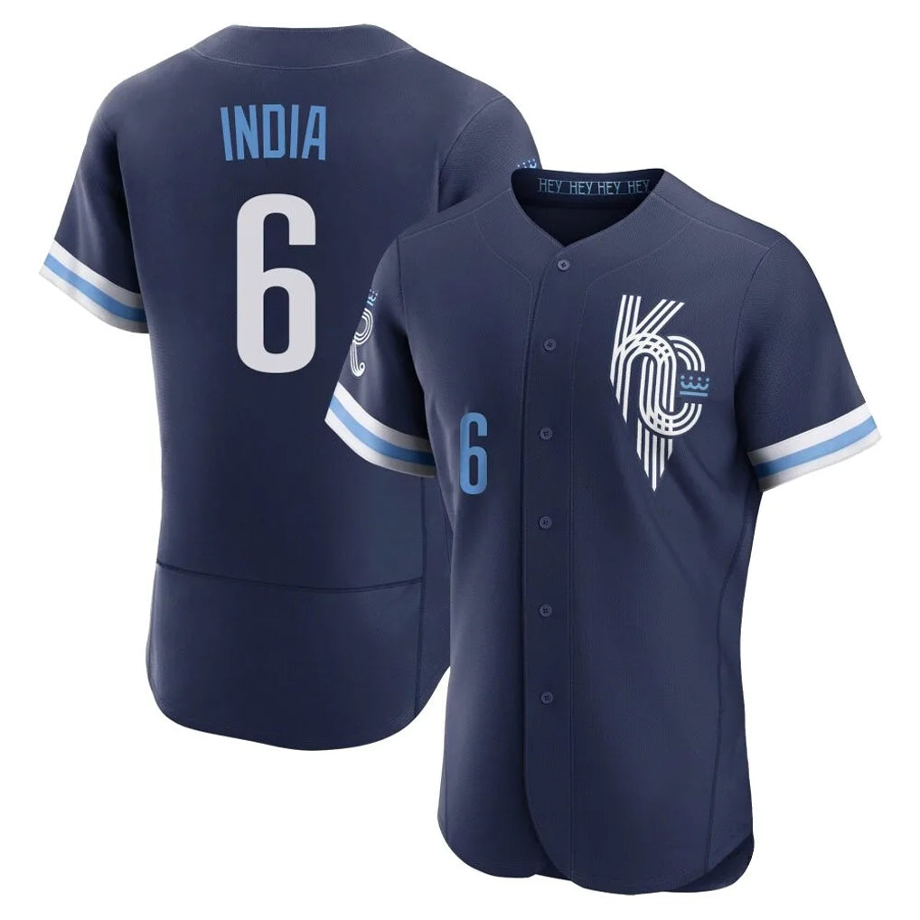 Yuxns KC.Royals #6 Jonathan India Player Navy City Connect Limited Elite Home Stitched Jerseys
