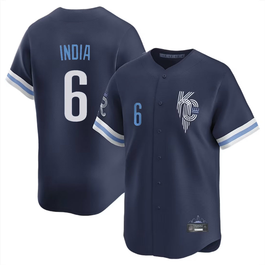 Yuxns KC.Royals #6 Jonathan India Player Navy City Connect Limited Home Stitched Jerseys