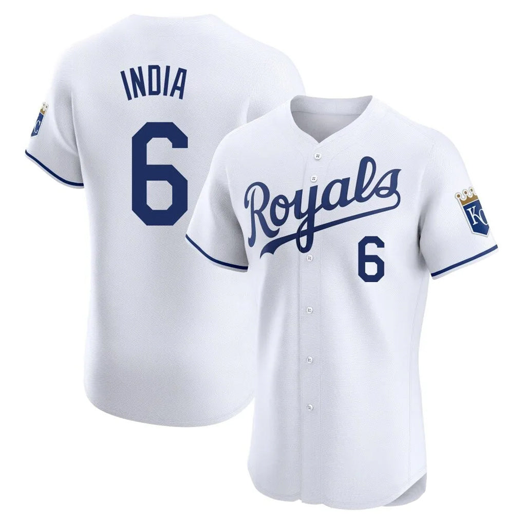Yuxns KC.Royals #6 Jonathan India Player White Alt Limited Elite Home Stitched Jerseys