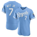 Yuxns KC.Royals #7 Bobby Witt Jr. Player Light Blue Alt Limited Elite Home Stitched Jerseys