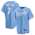 Yuxns KC.Royals #7 Bobby Witt Jr. Player Light Blue Home Game Stitched Jerseys