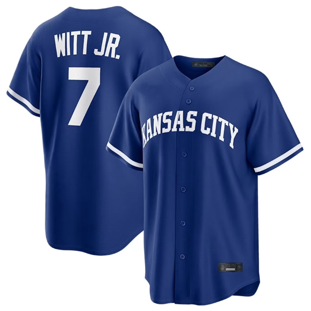 Yuxns KC.Royals #7 Bobby Witt Jr. Player Royal Game Home Stitched Jerseys