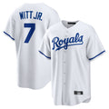 Yuxns KC.Royals #7 Bobby Witt Jr. Player White Home Game Stitched Jerseys