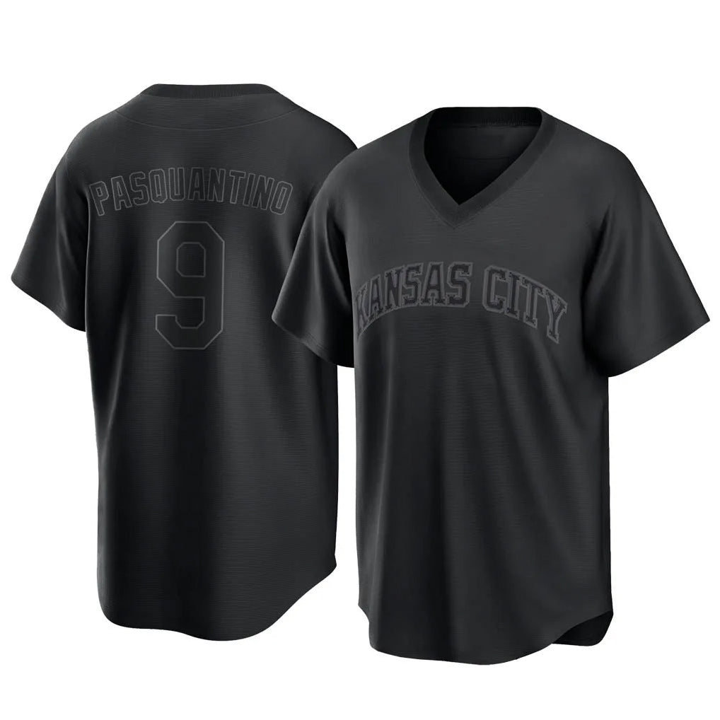 Yuxns KC.Royals #9 Vinnie Pasquantino Player Black Fashion Game Stitched Jerseys