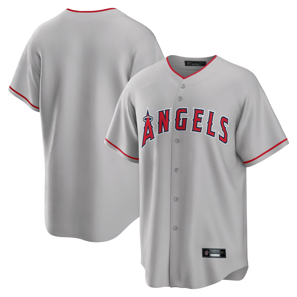 Yuxns LA.Angels Gray Home Game Blank Player Stitched Jerseys