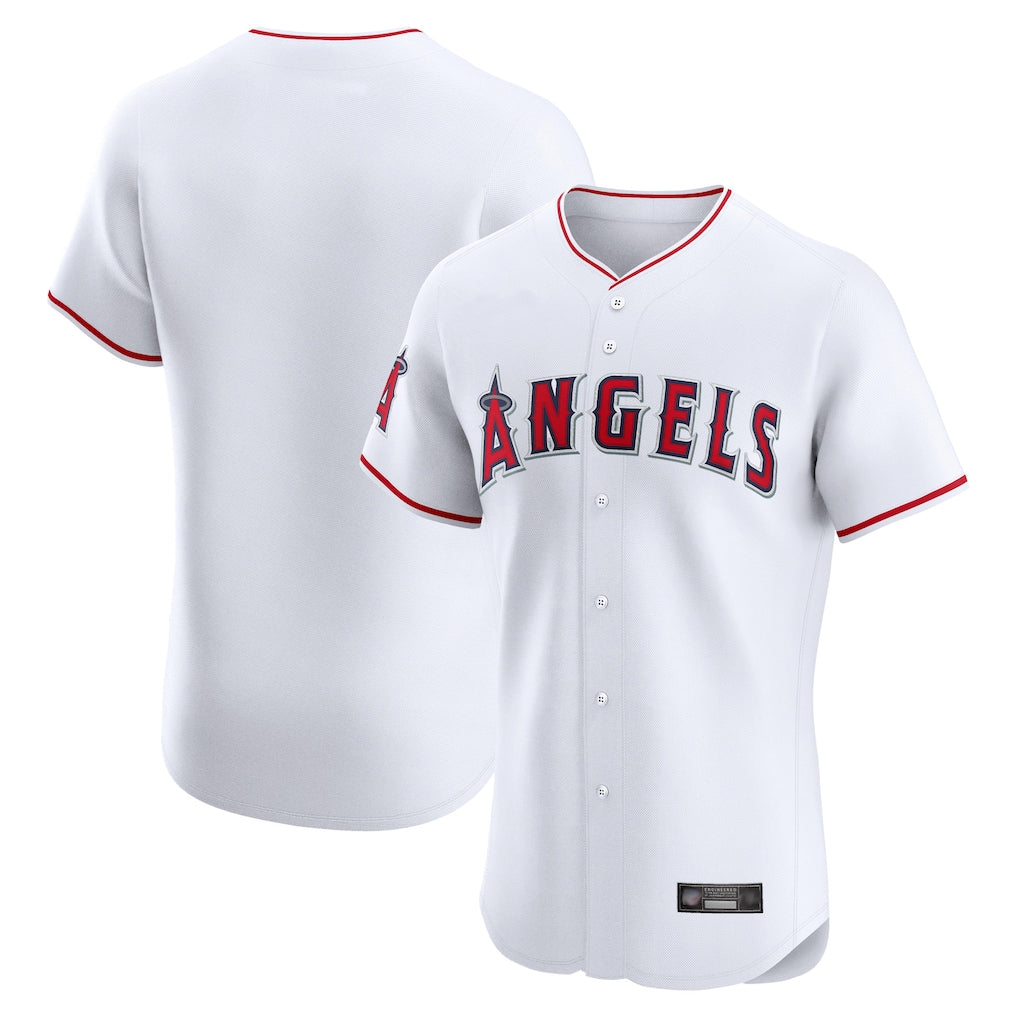 Yuxns LA.Angels White Limited Elite Home Blank Player Stitched Jerseys