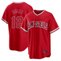Yuxns LA.Angels #12 Jorge Soler Player Red Home Game Stitched Jerseys