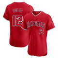 Yuxns LA.Angels #12 Jorge Soler Player Red Home Limited Elite Stitched Jerseys