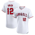 Yuxns LA.Angels #12 Jorge Soler Player White Limited Elite Stitched Home Jerseys