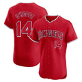 Yuxns LA.Angels #14 Logan O'Hoppe Player Red Home Limited Elite Stitched Jerseys