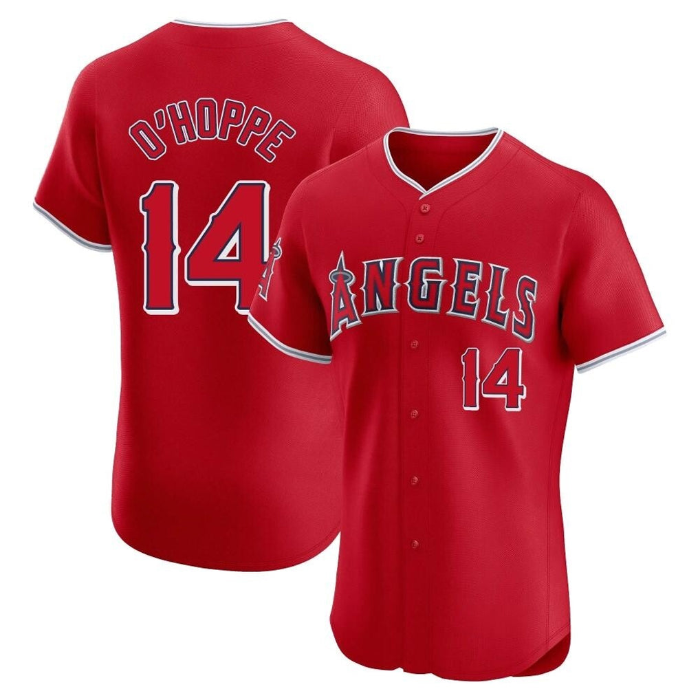 Yuxns LA.Angels #14 Logan O'Hoppe Player Red Home Limited Elite Stitched Jerseys