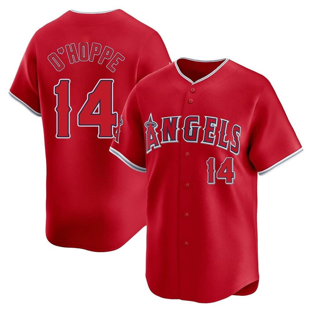 Yuxns LA.Angels #14 Logan O'Hoppe Player Red Home Limited Stitched Jerseys