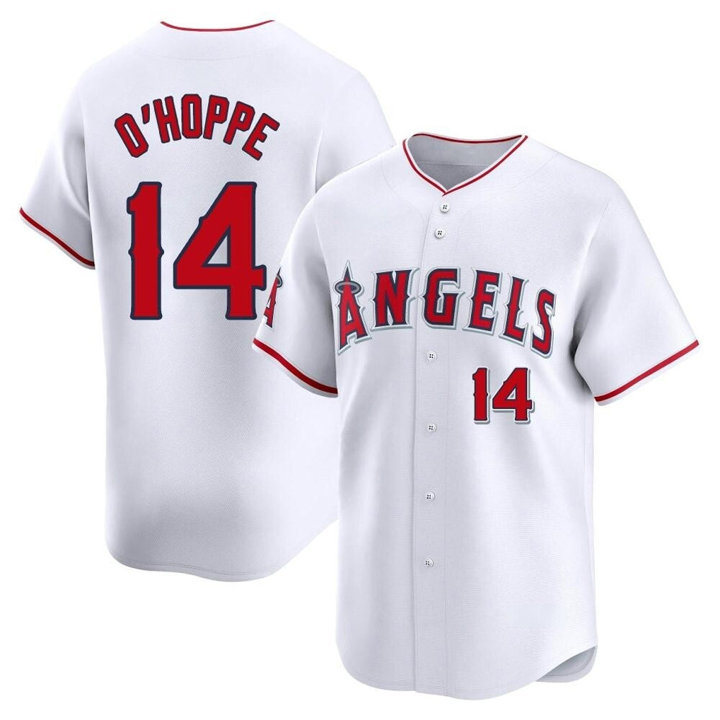 Yuxns LA.Angels #14 Logan O'Hoppe Player White Limited Home Stitched Jerseys