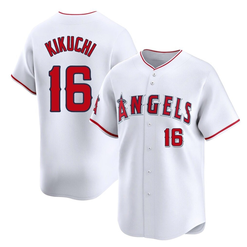 Yuxns LA.Angels #16 Yusei Kikuchi Player White Limited Home Stitched Jerseys