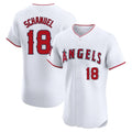 Yuxns LA.Angels #18 Nolan Schanuel Player White Limited Elite Stitched Home Jerseys