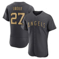 Yuxns LA.Angels #27 Mike Trout Player Charcoal Limited Elite Game All-Star Stitched Jerseys