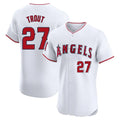 Yuxns LA.Angels #27 Mike Trout Player White Limited Elite Stitched Home Jerseys