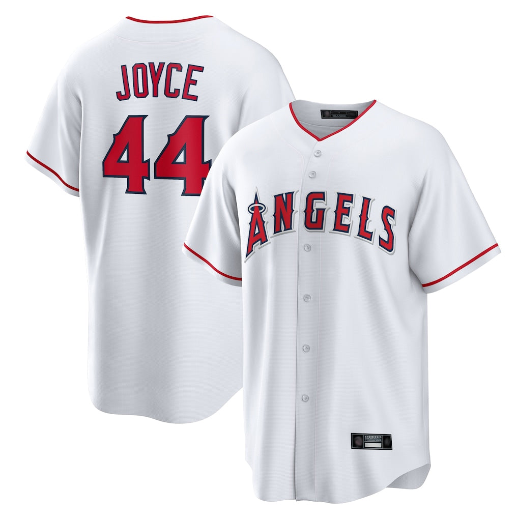 Yuxns LA.Angels #44 Ben Joyce Player White Home Game Stitched Jerseys