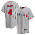 Yuxns LA.Angels #4 Christian Moore Player Gray Home Game Stitched Jerseys