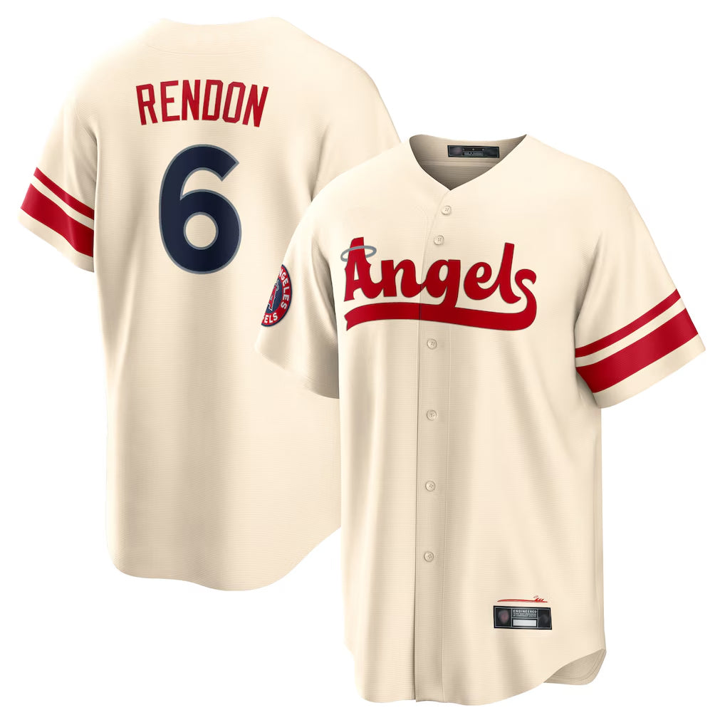 Yuxns LA.Angels #6 Anthony Rendon Player Cream City Connect Home Stitched Jerseys