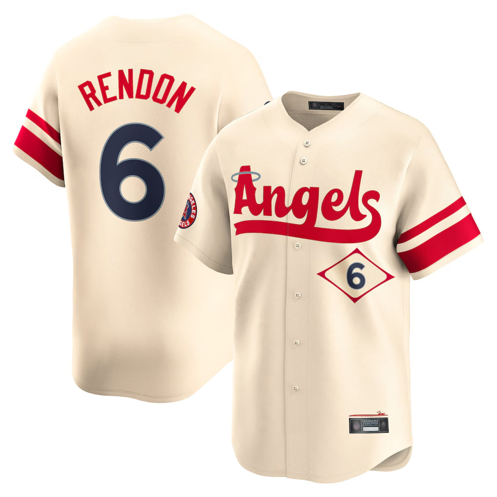 Yuxns LA.Angels #6 Anthony Rendon Player Cream City Connect Limited Home Stitched Jerseys