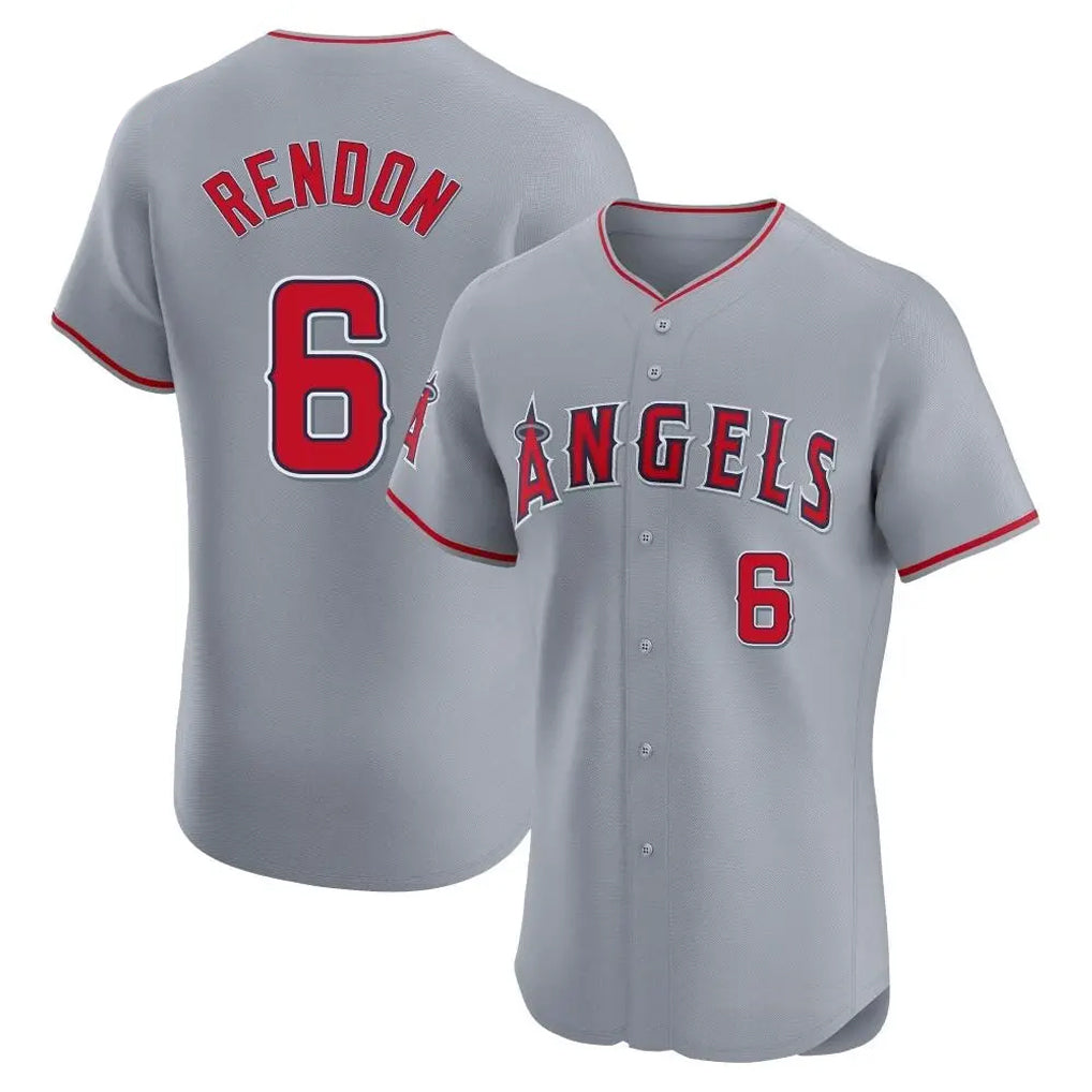 Yuxns LA.Angels #6 Anthony Rendon Player Gray Home Limited Elite Stitched Jerseys