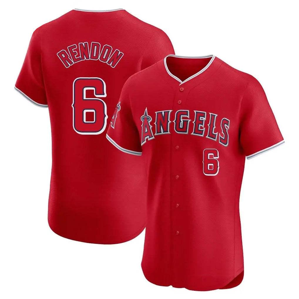 Yuxns LA.Angels #6 Anthony Rendon Player Red Home Limited Elite Stitched Jerseys