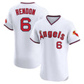Yuxns LA.Angels #6 Anthony Rendon Player White T-shirt Home Limited Elite Stitched Jerseys