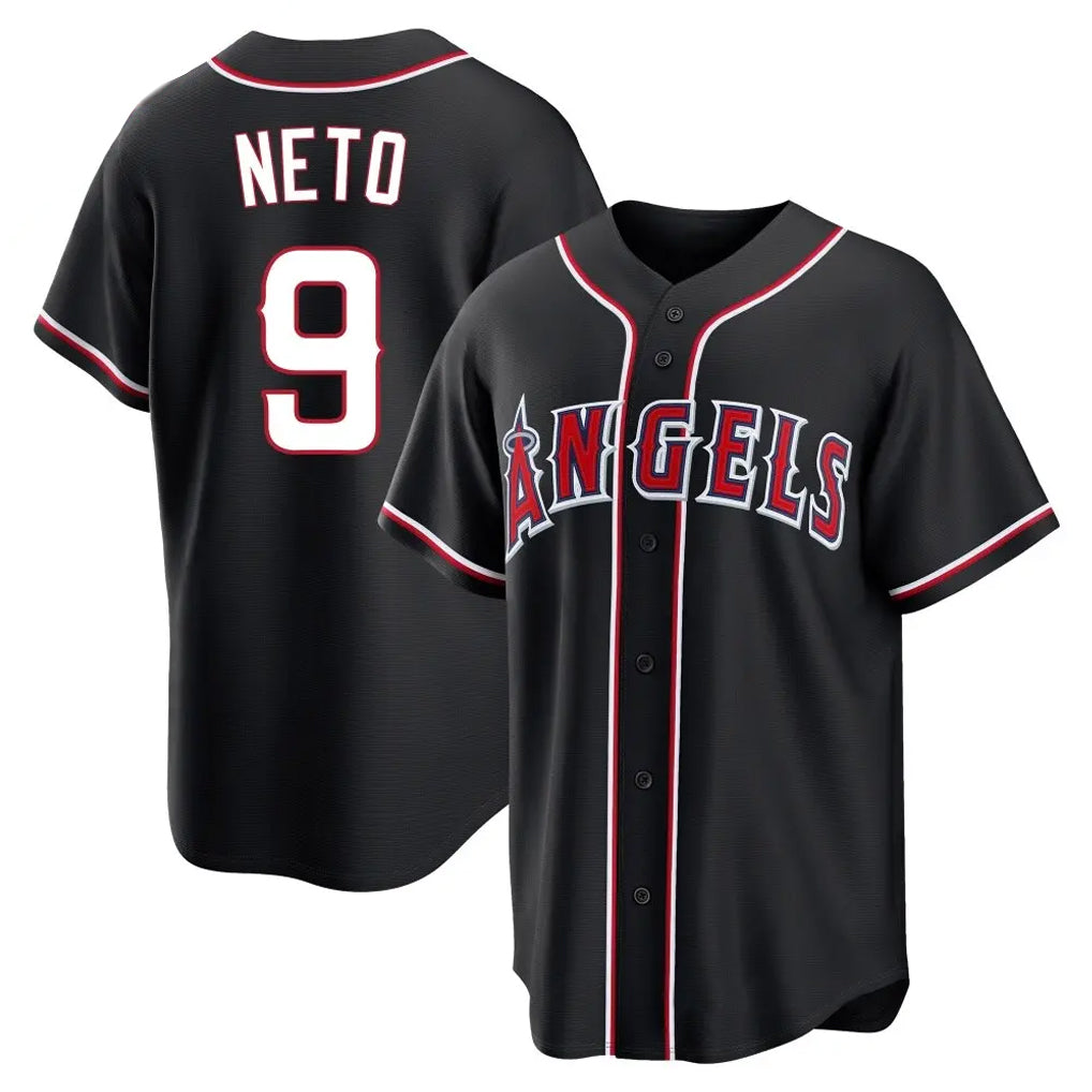 Yuxns LA.Angels #9 Zach Neto Player Black Fashion Out Home Game Stitched Jerseys