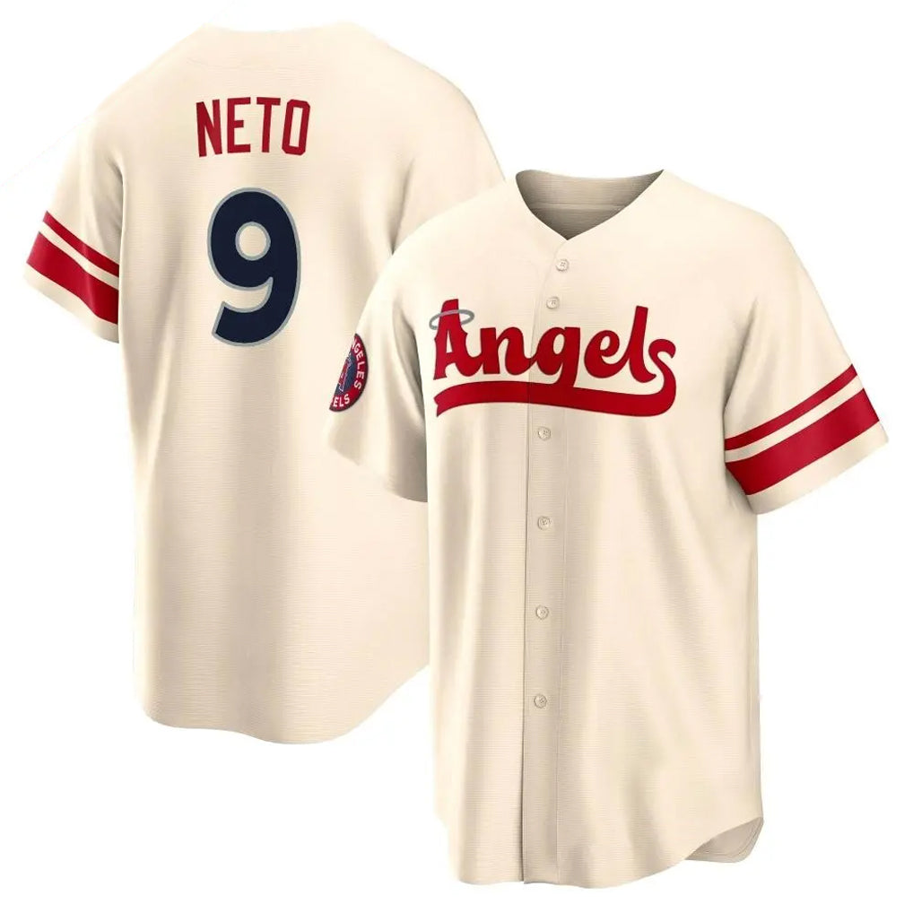 Yuxns LA.Angels #9 Zach Neto Player Cream City Connect Home Stitched Jerseys