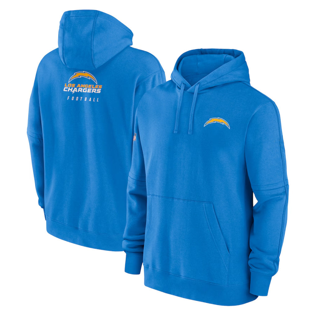 Yuxns LA.Chargers Blue LOGO Pullover Hoodies Home Game Blank Player Stitched Jerseys