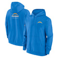 Yuxns LA.Chargers Blue LOGO Pullover Hoodies Home Game Blank Player Stitched Jerseys