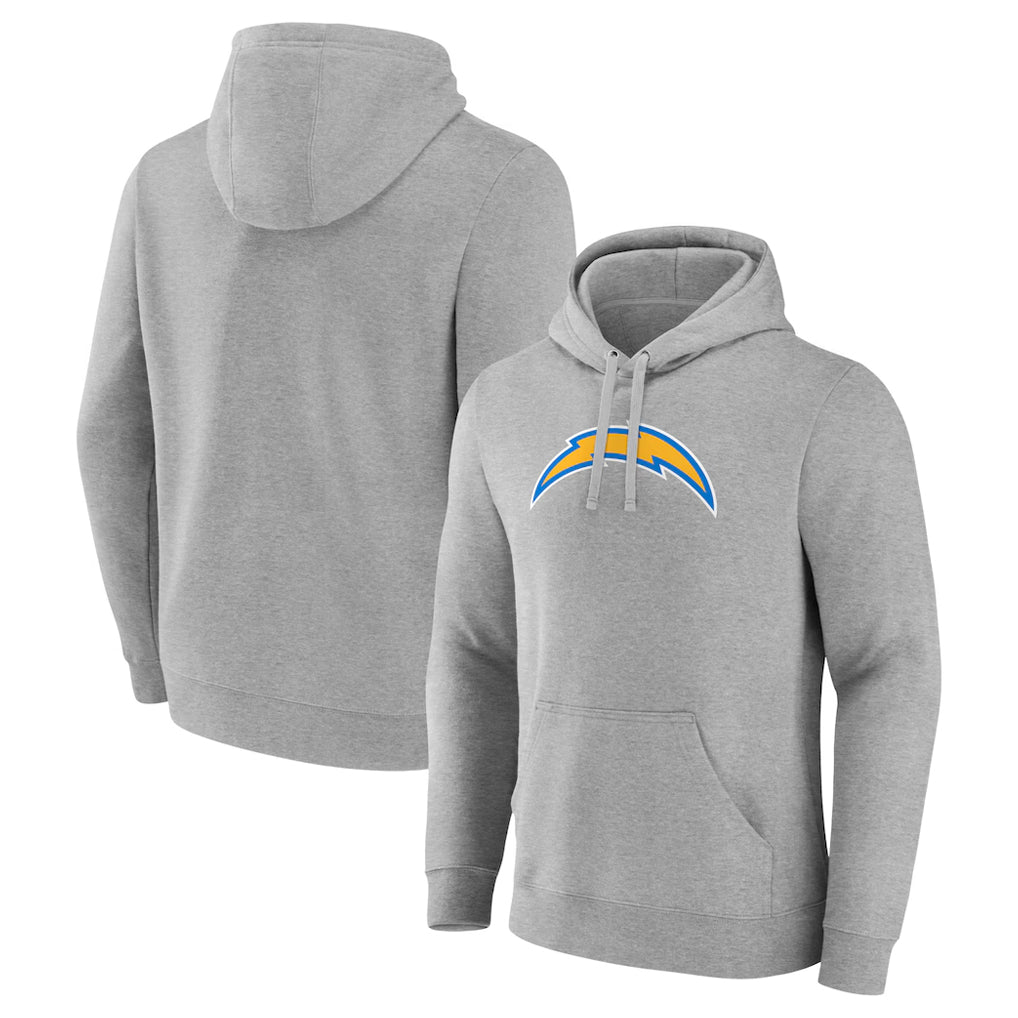 Yuxns LA.Chargers Gray LOGO Pullover Hoodies Home Game Blank Player Stitched Jerseys
