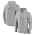 Yuxns LA.Chargers Gray LOGO Pullover Hoodies Home Game Blank Player Stitched Jerseys