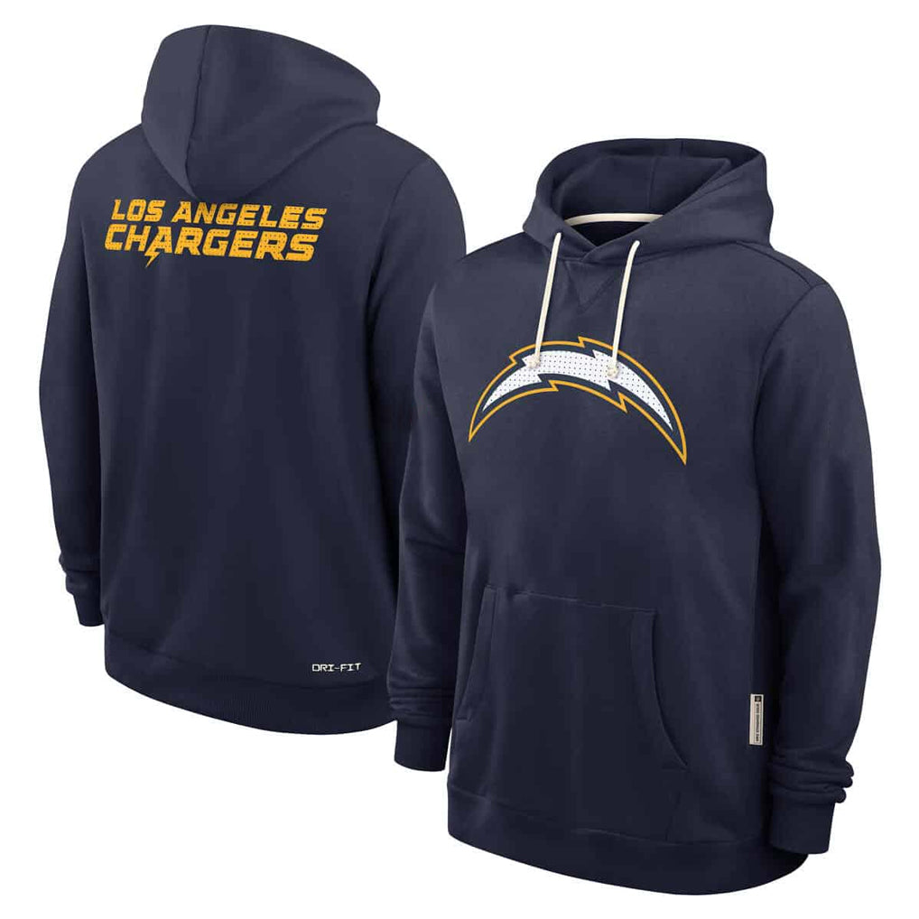 Yuxns LA.Chargers Navy LOGO Pullover Hoodies Home Game Blank Player Stitched Jerseys
