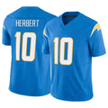 Yuxns LA.Chargers #10 Justin Herbert Player Blue Limited Vapor F.U.S.E. Home Game Stitched Jerseys