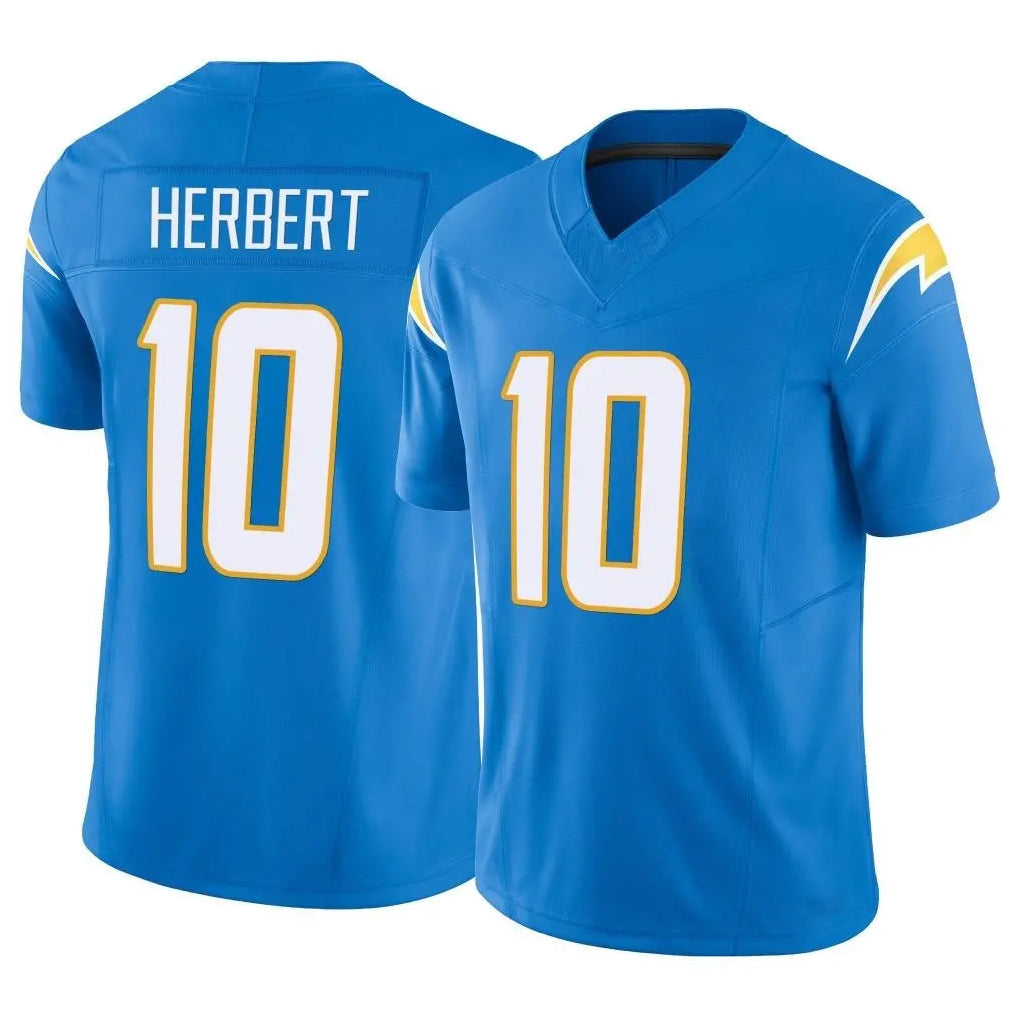 Yuxns LA.Chargers #10 Justin Herbert Player Blue Limited Vapor F.U.S.E. Home Game Stitched Jerseys