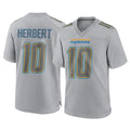 Yuxns LA.Chargers #10 Justin Herbert Player Gray Atmosphere Fashion Home Game Stitched Jerseys