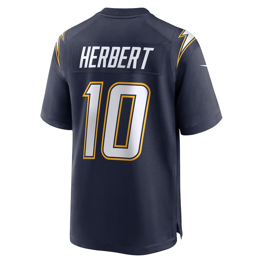 Yuxns LA.Chargers #10 Justin Herbert Player Navy Home Game Stitched Jerseys