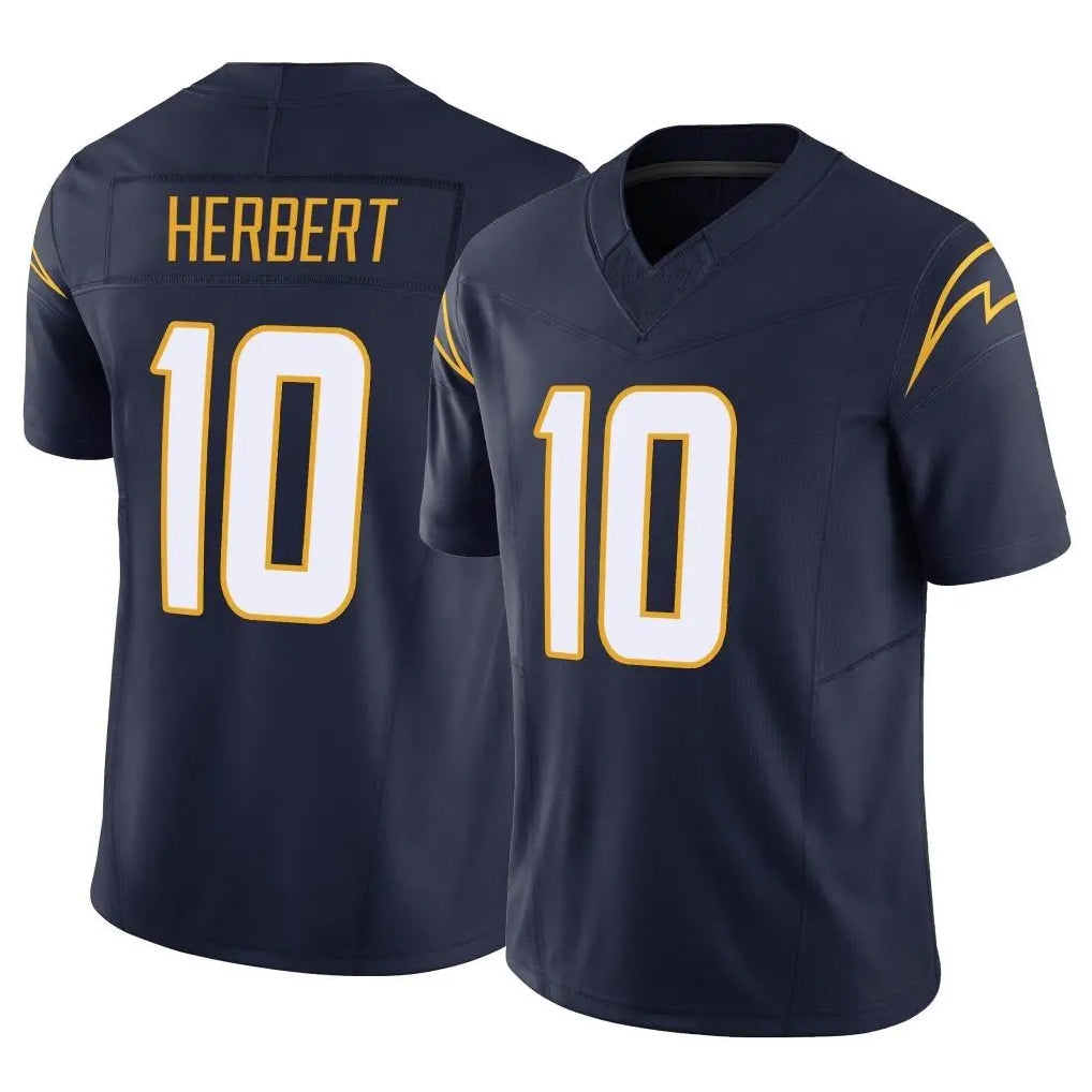 Yuxns LA.Chargers #10 Justin Herbert Player Navy Limited Vapor F.U.S.E. Home Game Stitched Jerseys
