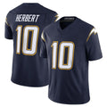 Yuxns LA.Chargers #10 Justin Herbert Player Navy Vapor F.U.S.E. Limited Home Game Stitched Jerseys