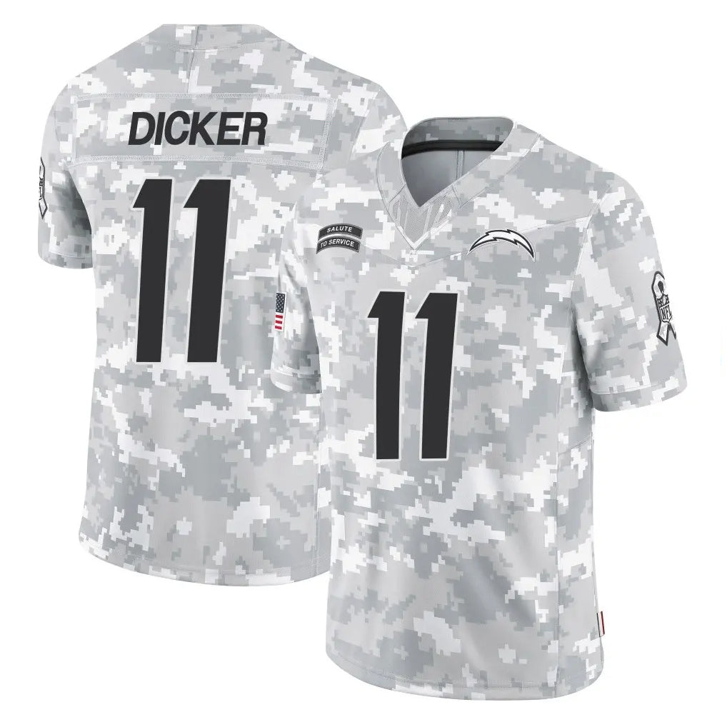 Yuxns LA.Chargers #11 Cameron Dicker Player Arctic Camo Salute To Service Limited Game Stitched Jerseys