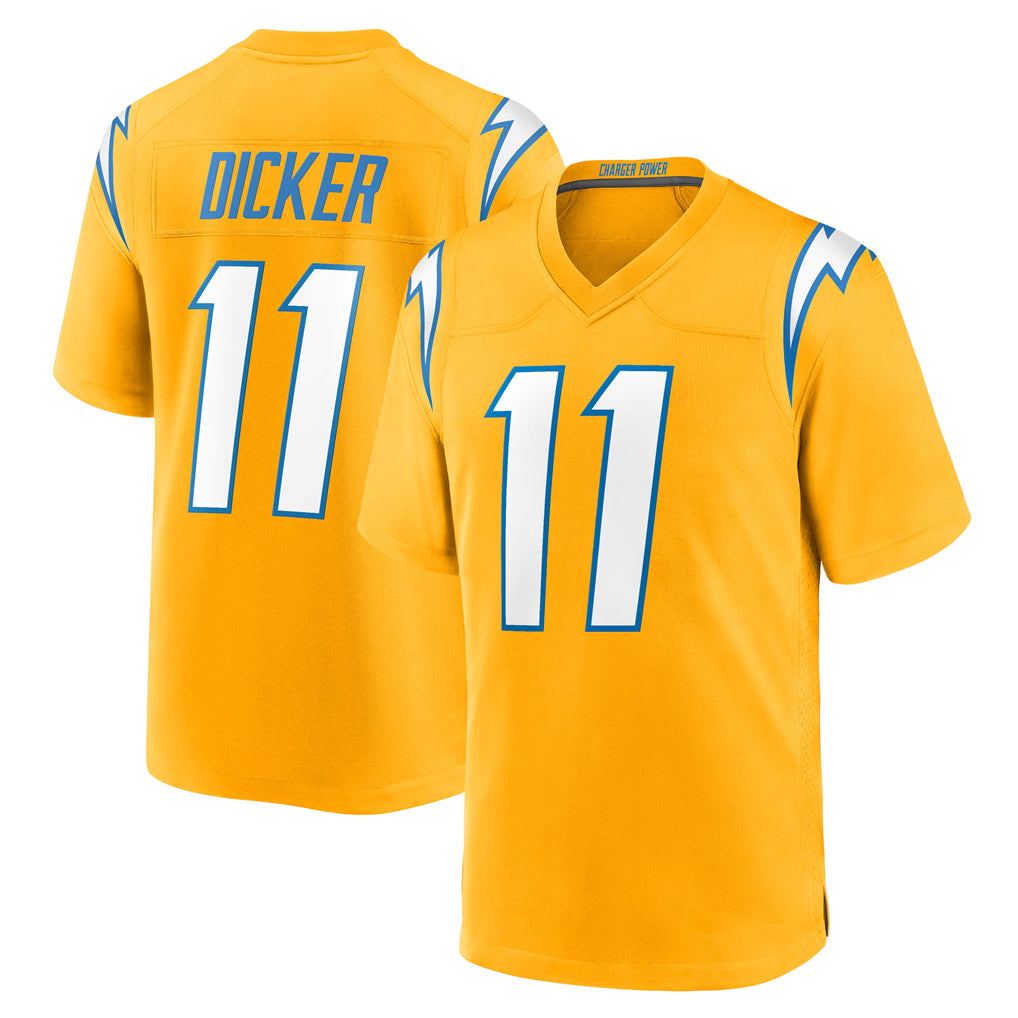 Yuxns LA.Chargers #11 Cameron Dicker Player Gold Home Game Stitched Jerseys
