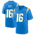 Yuxns LA.Chargers #16 J.K. Scott Player Blue Home Game Stitched Jerseys